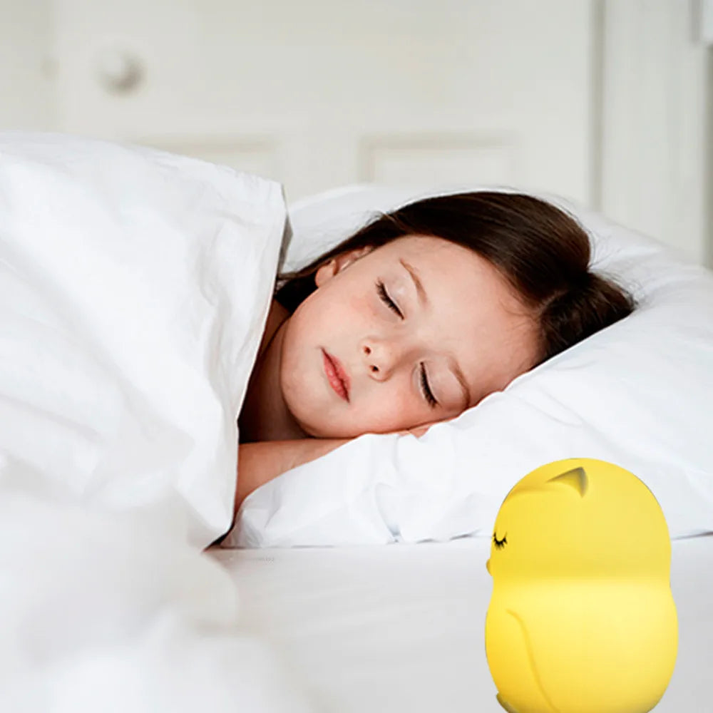 Owl LED Night Light – Touch Sensor, Remote Control, 9 Colors, Rechargeable