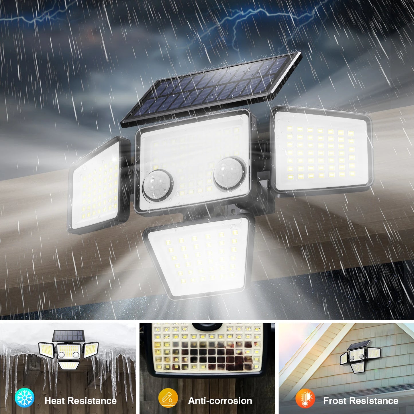 3000LM Solar Outdoor Motion Sensor Lights – 188 LED Flood Security Lights for Yard, Patio & Backyard