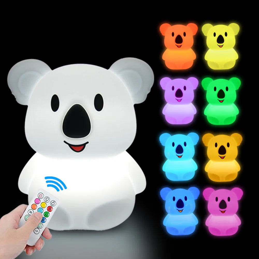 Owl LED Night Light – Touch Sensor, Remote Control, 9 Colors, Rechargeable