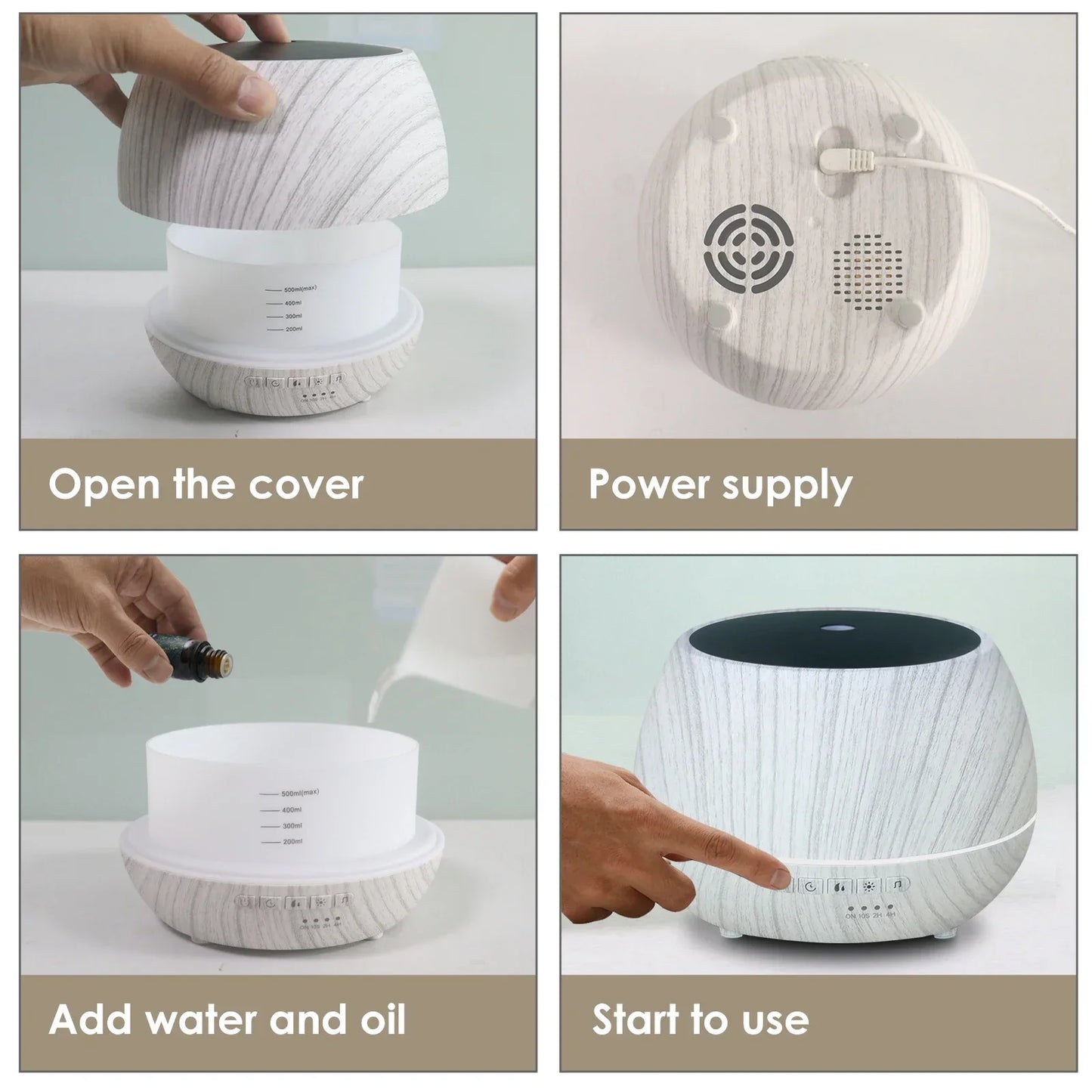Tuya WiFi Smart Humidifier & Aroma Diffuser – 400ml Ultrasonic Mist Maker with Alexa & Google Control