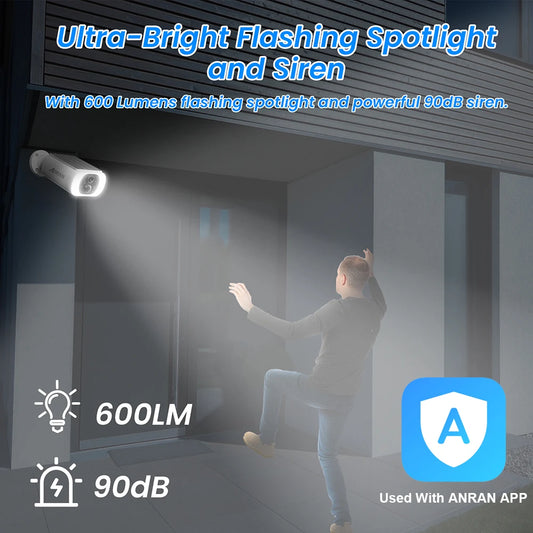 ANRAN Outdoor Wireless WiFi Solar Security Camera – Floodlight with Color Night Vision