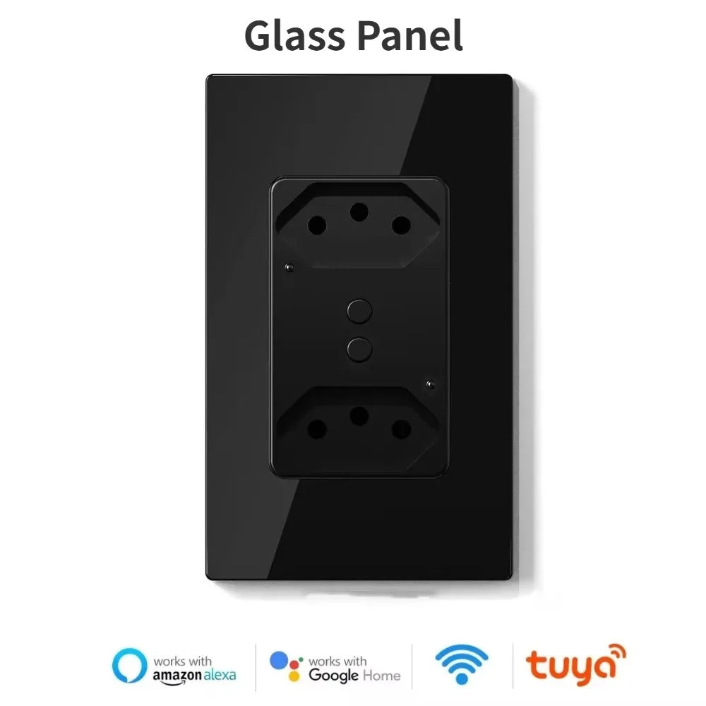 Melery Brazil WiFi Smart Wall Socket with USB – Tuya Smart Life App, Voice Control with Alexa & Google Home
