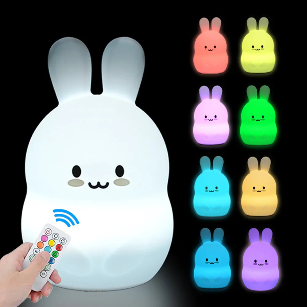 Owl LED Night Light – Touch Sensor, Remote Control, 9 Colors, Rechargeable