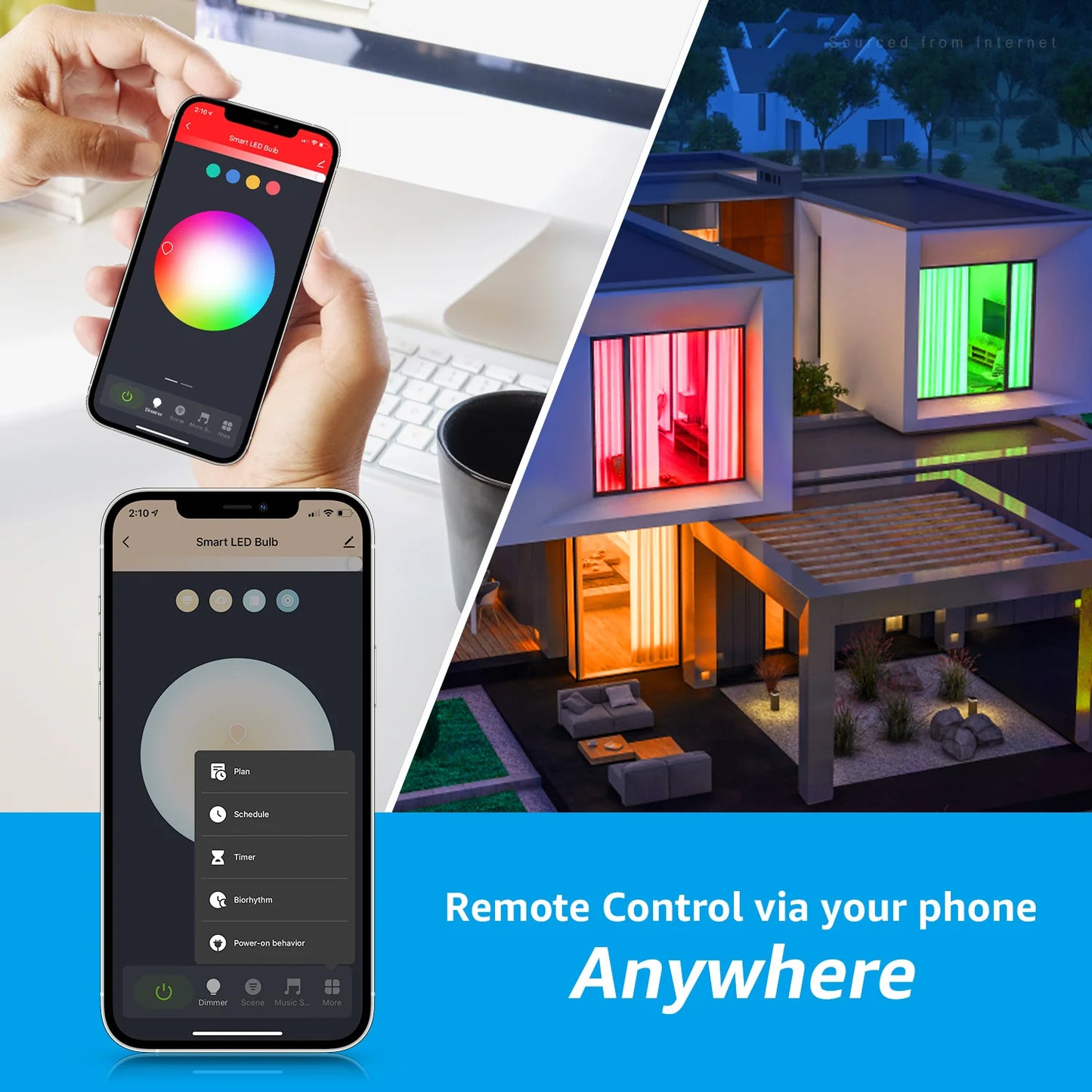 4-Pack Smart WiFi LED A19 Bulbs – RGBCW Color Changing, Alexa & Google Home Compatible