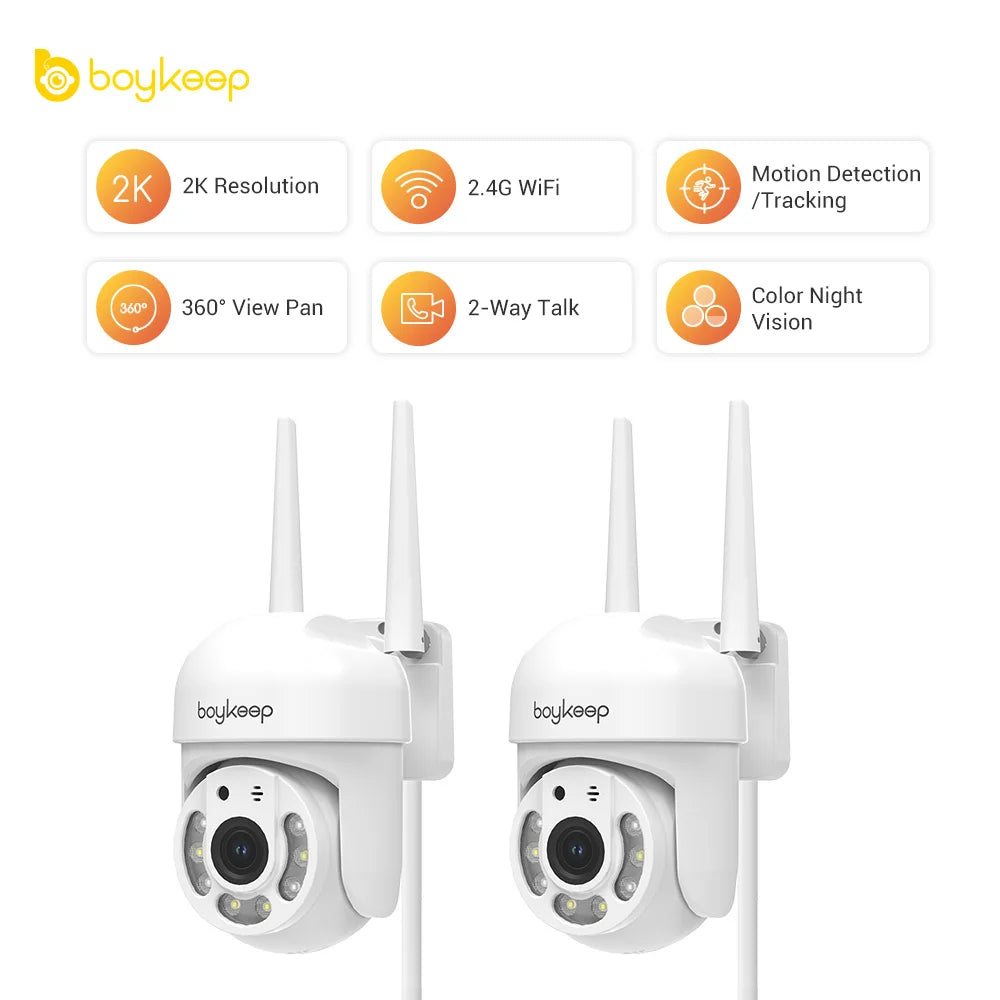 BoyKeep 3MP WiFi Outdoor Security Camera – Smart IP Monitoring with Full-Color Night Vision