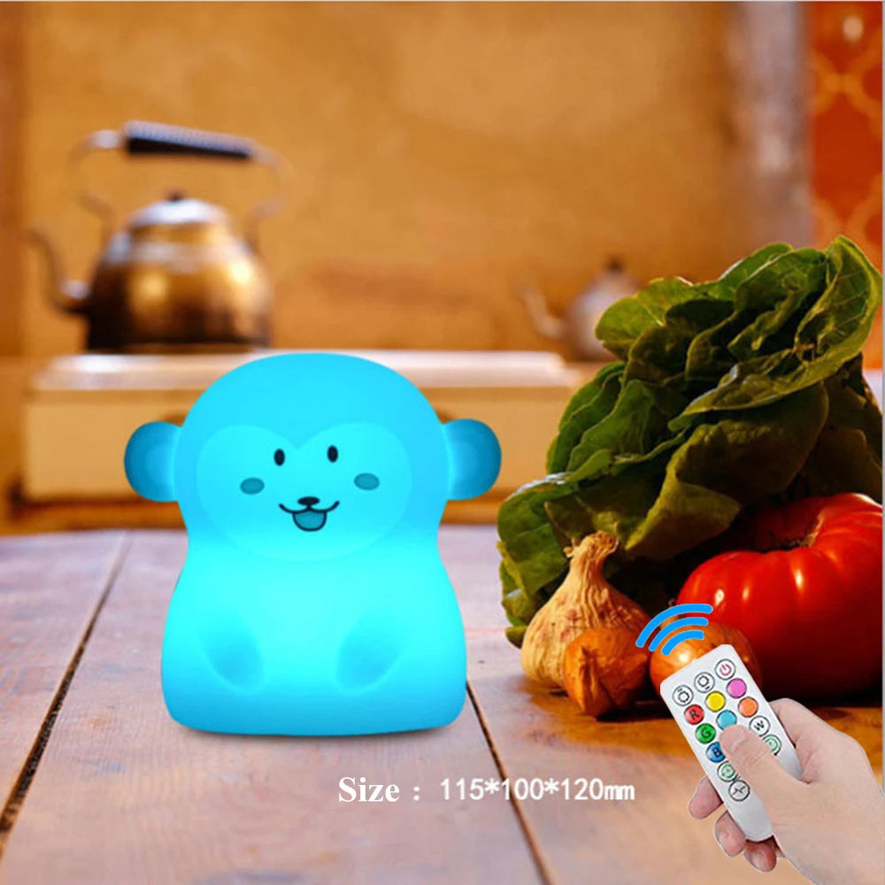 Owl LED Night Light – Touch Sensor, Remote Control, 9 Colors, Rechargeable