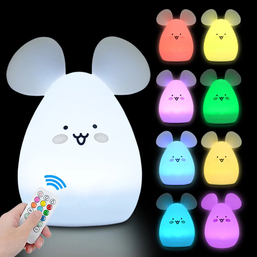 Owl LED Night Light – Touch Sensor, Remote Control, 9 Colors, Rechargeable
