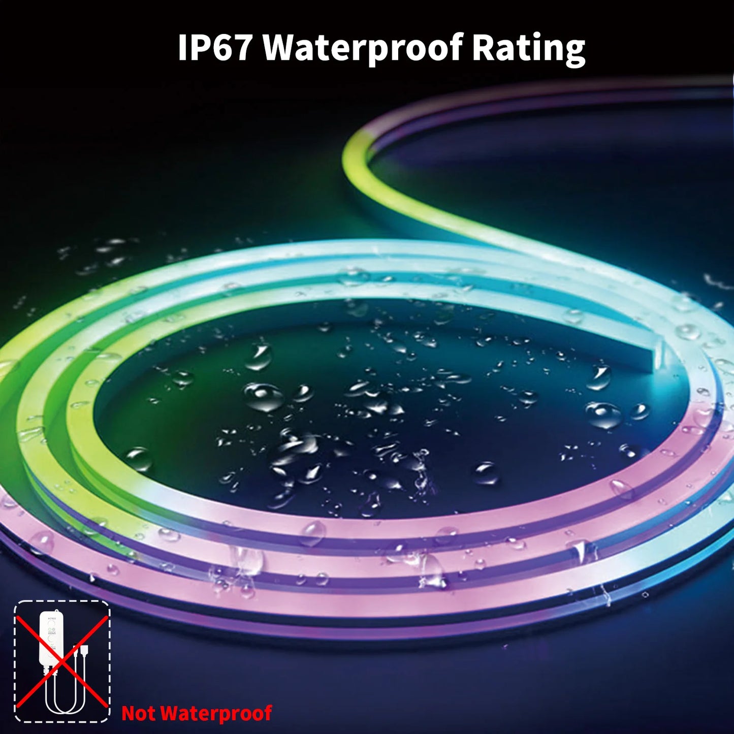 RGB Neon LED Strip – 8/16M Waterproof, USB-Powered, App & Remote Control