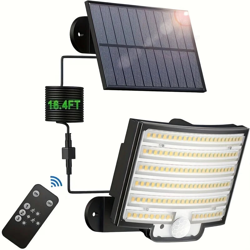 Solar Outdoor LED Motion Sensor Light – Waterproof Security Floodlight with Remote Control