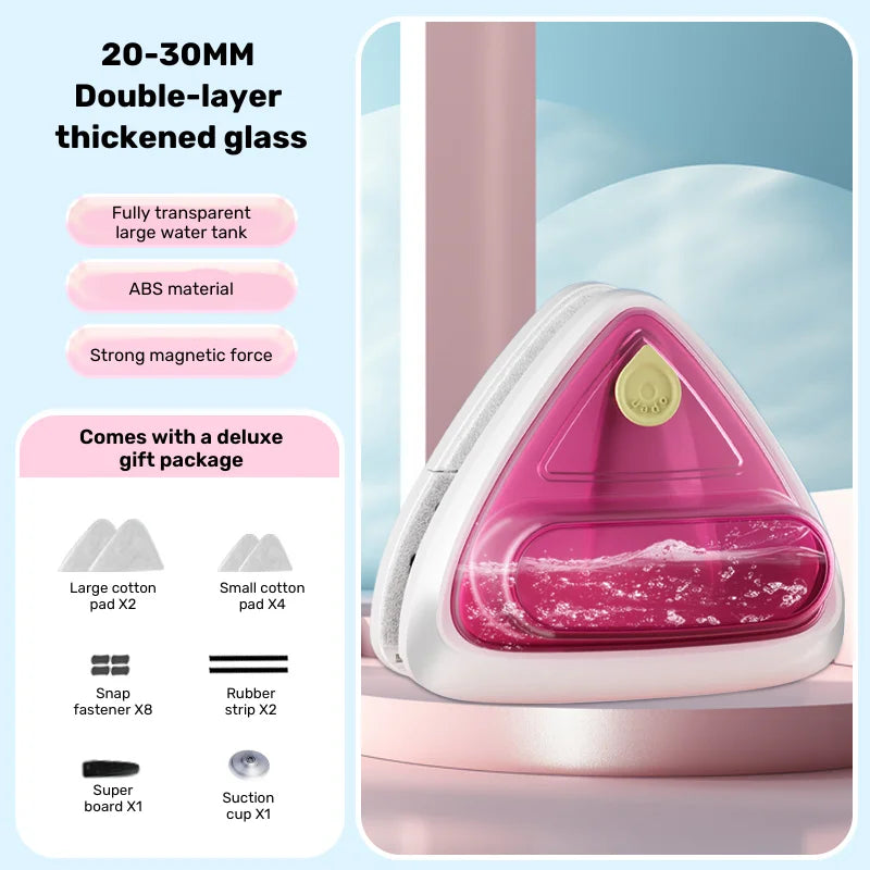 Upgraded Magnetic Glass Cleaning Tool – Safe & Easy Window Cleaning with Anti-Fall Rope