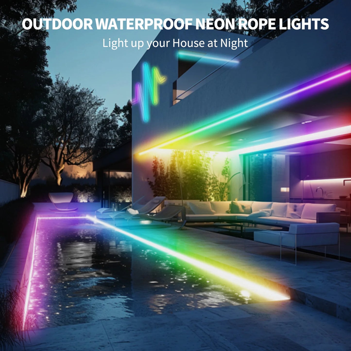 RGB Neon LED Strip – 8/16M Waterproof, USB-Powered, App & Remote Control