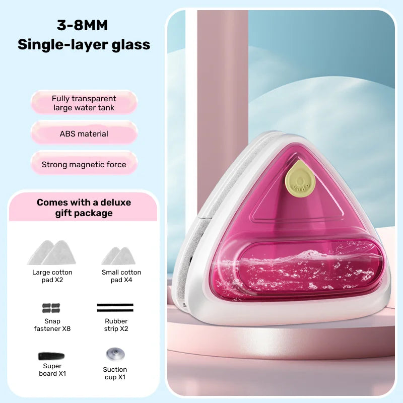 Upgraded Magnetic Glass Cleaning Tool – Safe & Easy Window Cleaning with Anti-Fall Rope