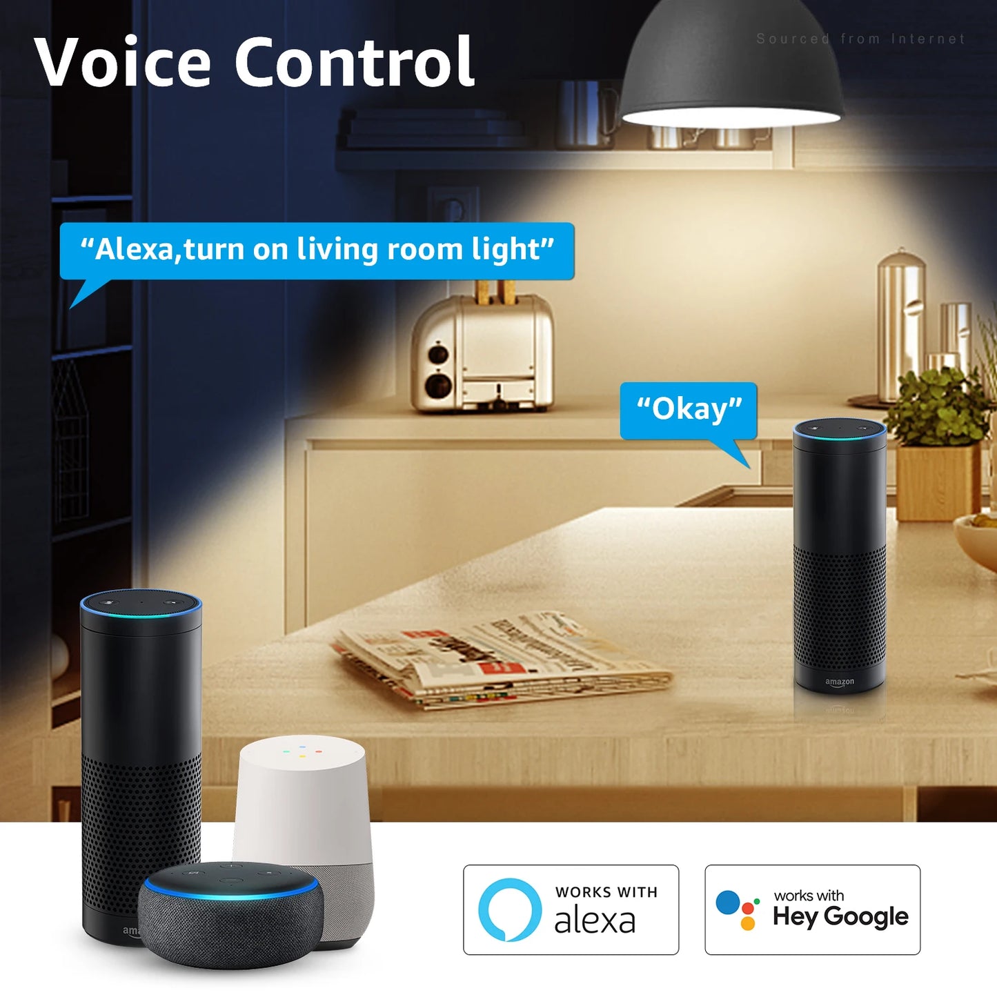 4-Pack Smart WiFi LED A19 Bulbs – RGBCW Color Changing, Alexa & Google Home Compatible