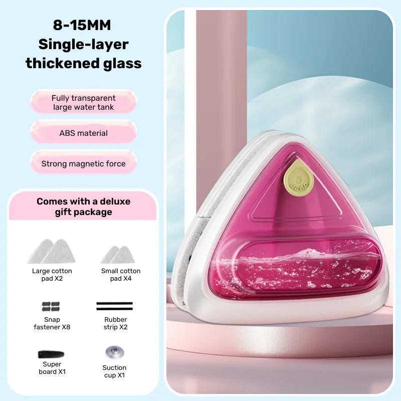 Upgraded Magnetic Glass Cleaning Tool – Safe & Easy Window Cleaning with Anti-Fall Rope