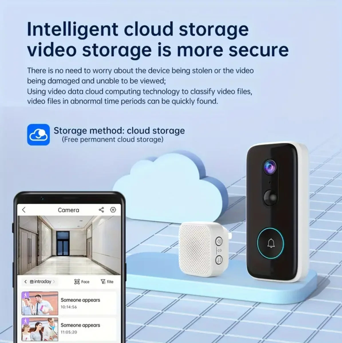 2K Wireless Doorbell Camera – Smart Home Security with Intercom & Night Vision