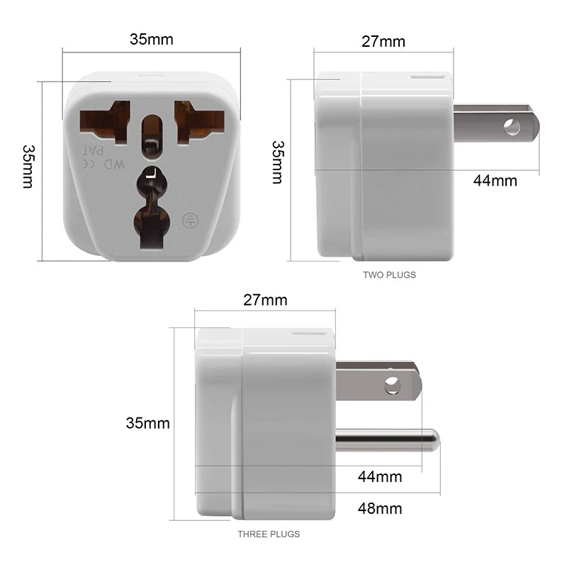 Universal Japan & America 2-in-1 Travel Adapter Plug – EU/UK/AU to US Converter (Type A/B), Compact Power Charger