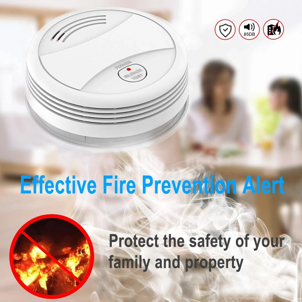 WiFi Tuya Smart Smoke Detector – 80dB Fire Alarm with App Alerts for Home Security