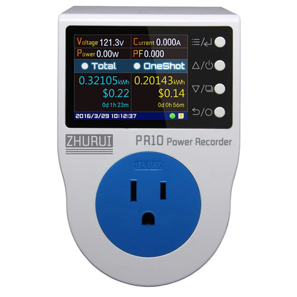PR10-E US Plug 15A Power Watt Meter – Smart Energy Monitoring for Home Appliances