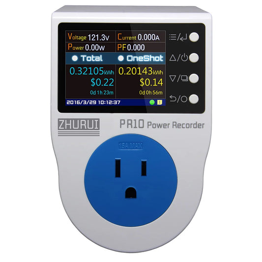 PR10-E US Plug 15A Power Watt Meter – Smart Energy Monitoring for Home Appliances
