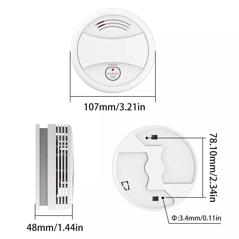 WiFi Tuya Smart Smoke Detector – 80dB Fire Alarm with App Alerts for Home Security