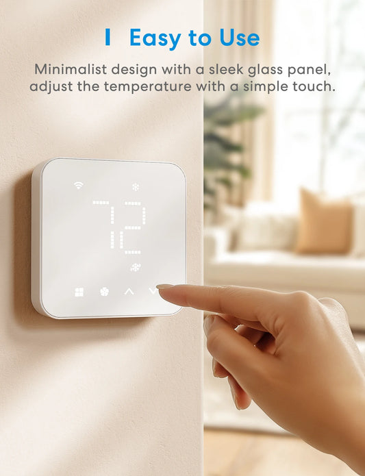 Meross Matter Smart US 24V Wi-Fi Thermostat – Compatible with 95% Heating & Cooling Systems