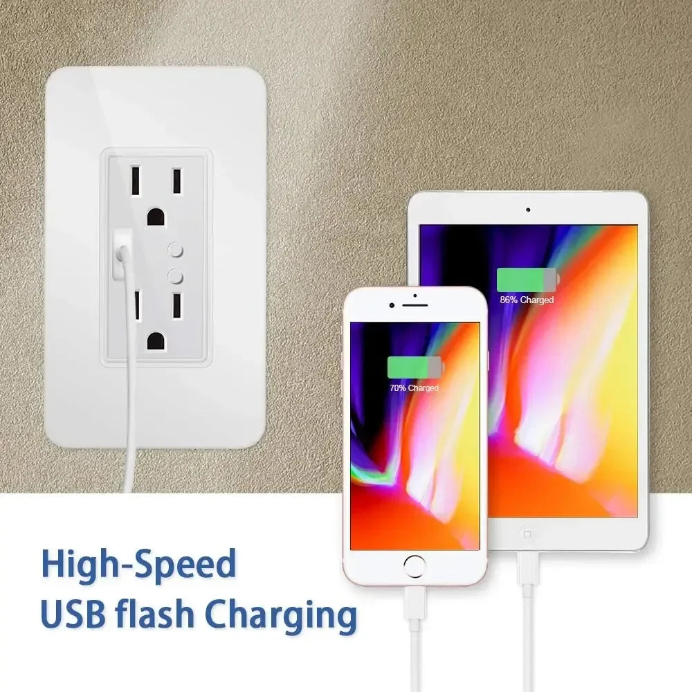 Melery Brazil WiFi Smart Wall Socket with USB – Tuya Smart Life App, Voice Control with Alexa & Google Home