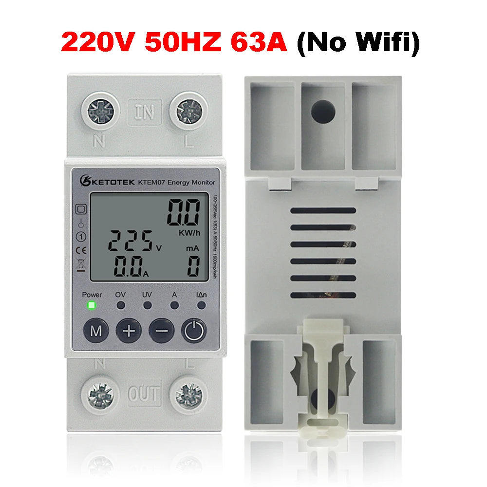 Din Rail WiFi Tuya Smart Energy Power Meter – Real-Time Monitoring & Remote Control