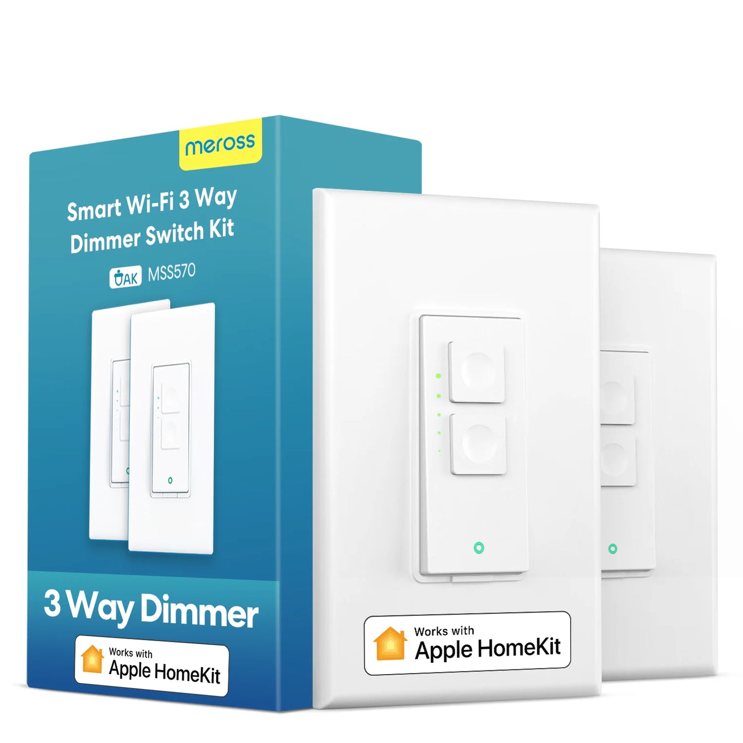 Meross HomeKit 3-Way Smart Dimmer Switch Kit – WiFi Dimming Control with Alexa, Google & SmartThings