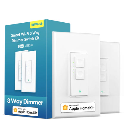 Meross HomeKit 3-Way Smart Dimmer Switch Kit – WiFi Dimming Control with Alexa, Google & SmartThings