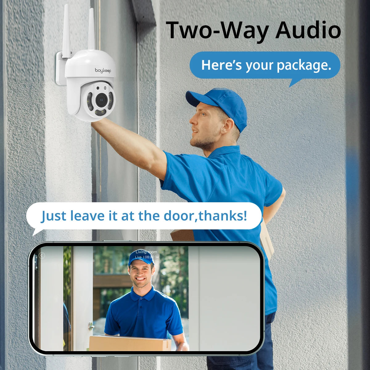 BoyKeep 3MP WiFi Outdoor Security Camera – Smart IP Monitoring with Full-Color Night Vision