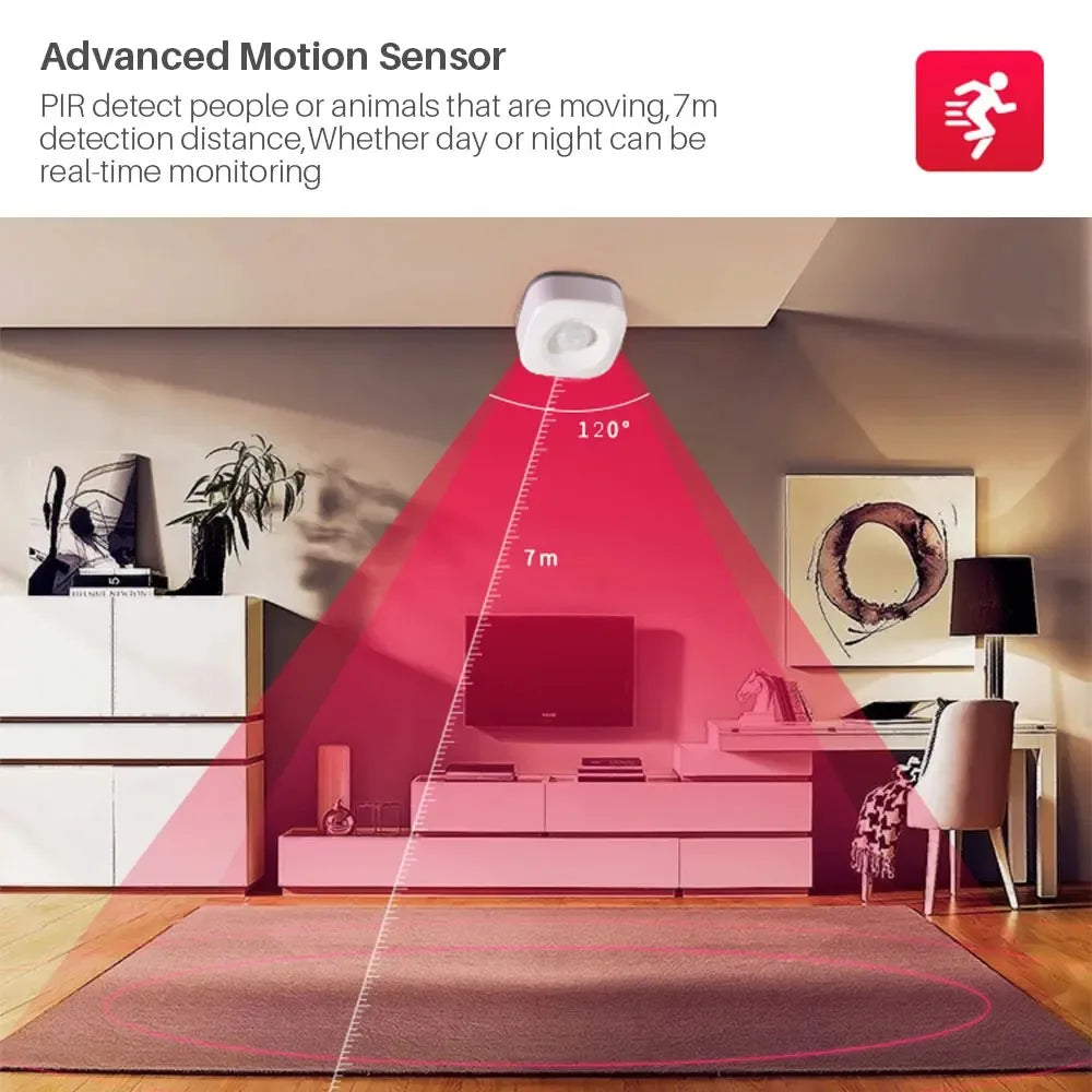 Tuya WiFi Smart PIR Motion Sensor – Wireless Motion Detector with App & Voice Control
