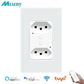 Melery Brazil WiFi Smart Wall Socket with USB – Tuya Smart Life App, Voice Control with Alexa & Google Home