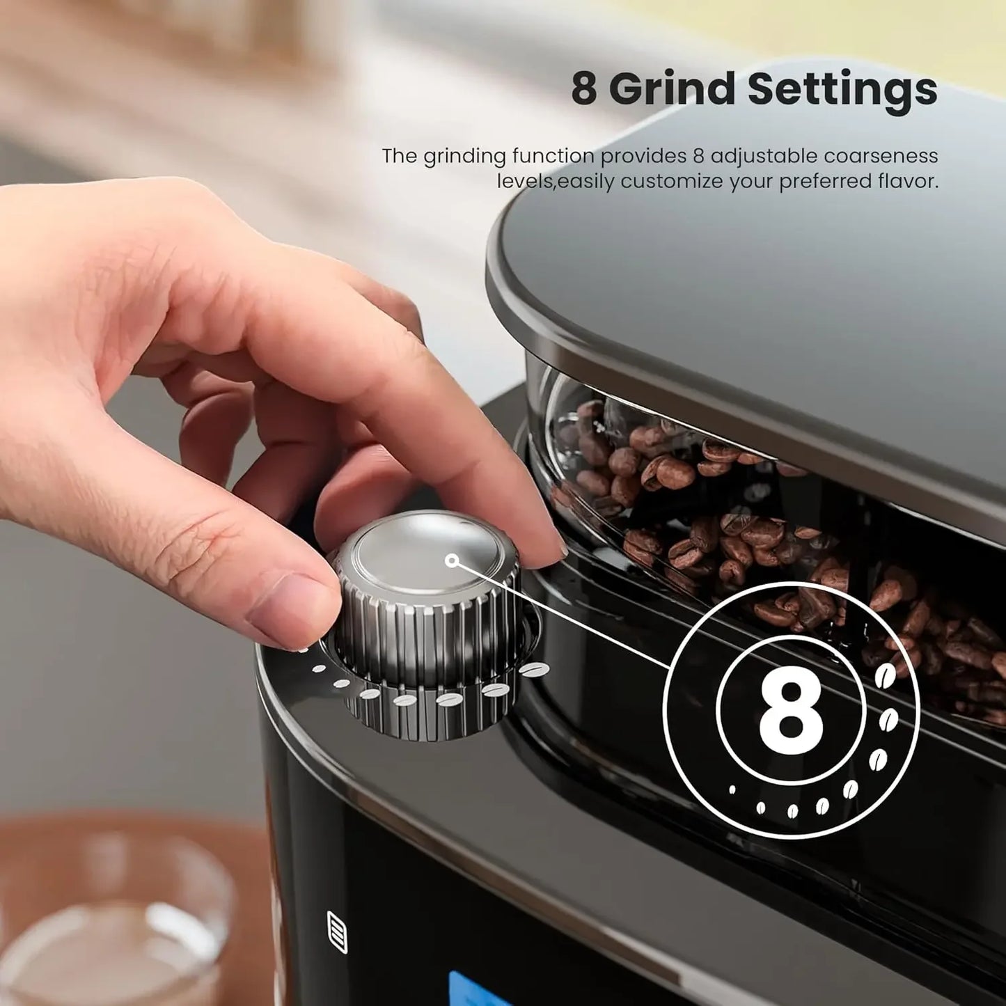 10-Cup Programmable Grind & Brew Coffee Maker – Built-in Grinder, Touchscreen & 24H Timer