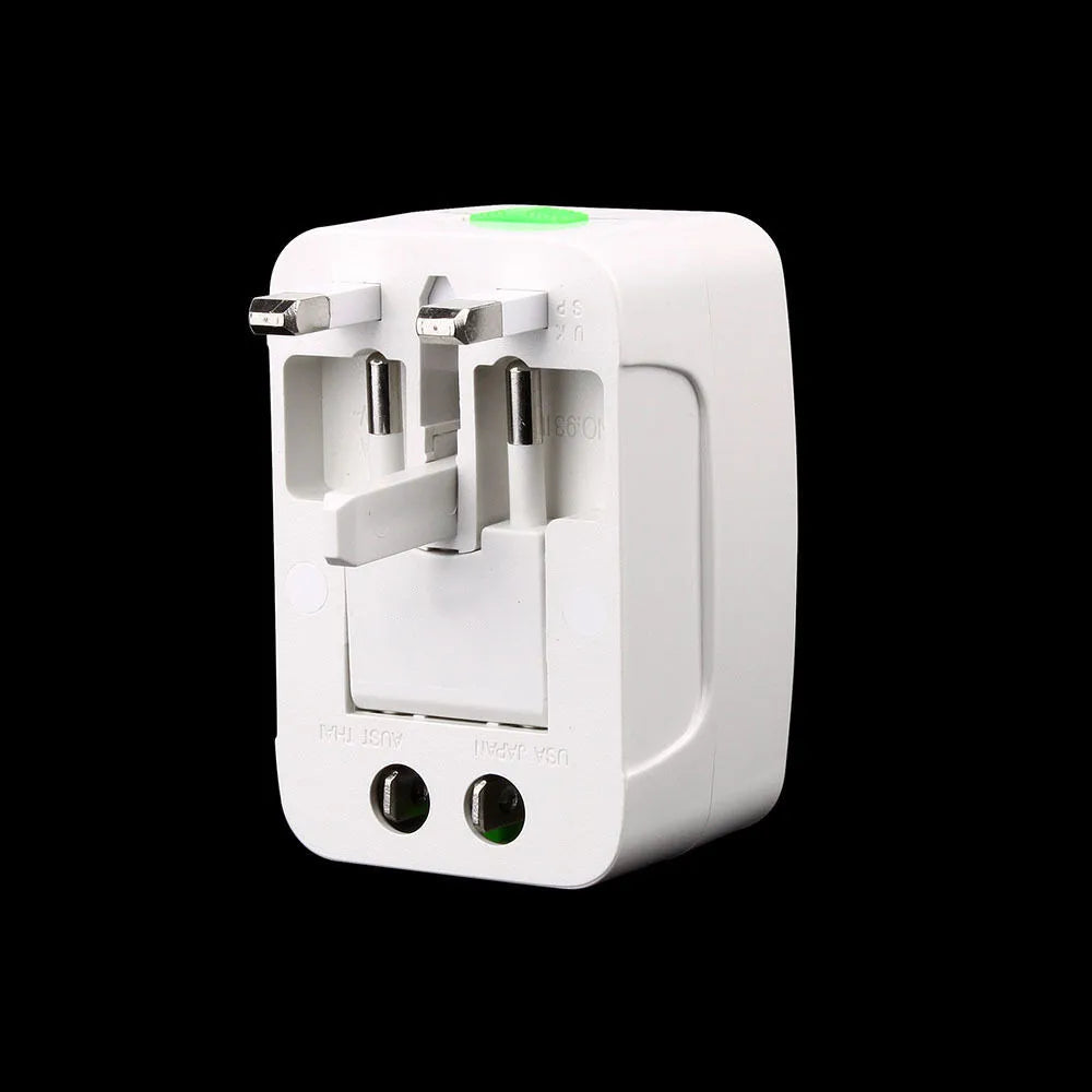 Universal Worldwide Travel Adapter – AU/UK/US/EU Plug Converter with 2 USB Charging Ports