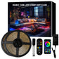 COB RGBIC LED Strip Lights – 6M/12M, 24V, Music Sync, RF Remote & Bluetooth App Control