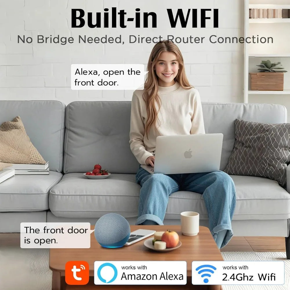 WiFi Door Lock with Camera, Deadbolt Smart Lock with Video Doorbell, Keyless Entry Door Lock with Fingerprint Keypad Code, Elect