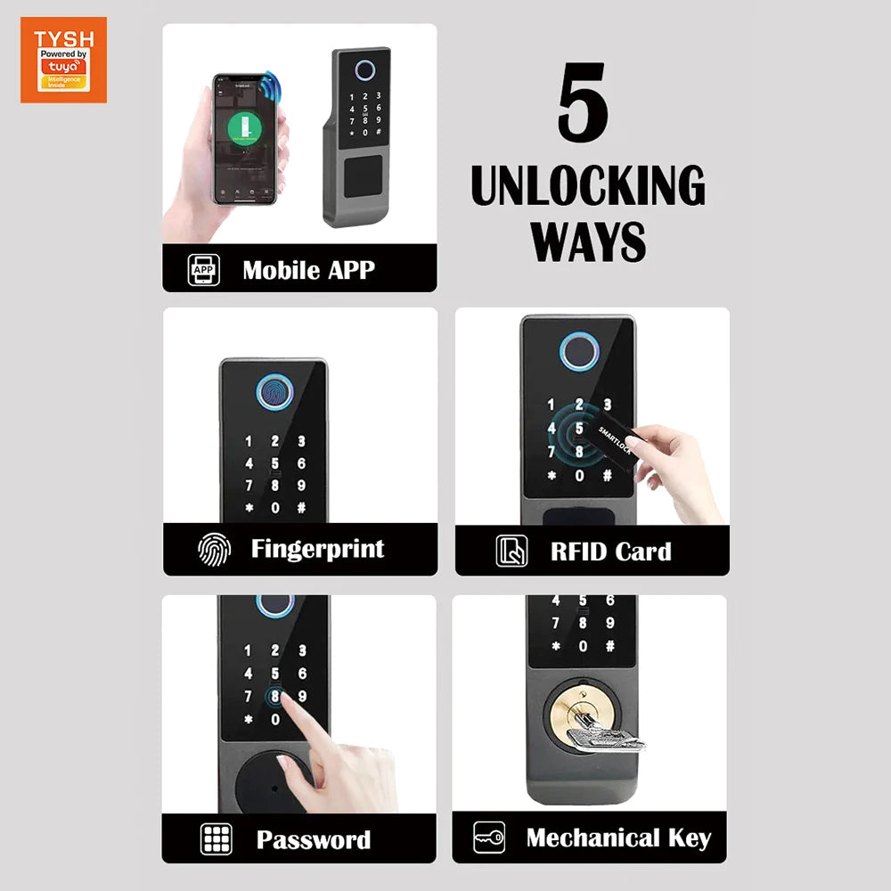 TYSH Tuya WiFi Smart Lock – Double Fingerprint Digital Security