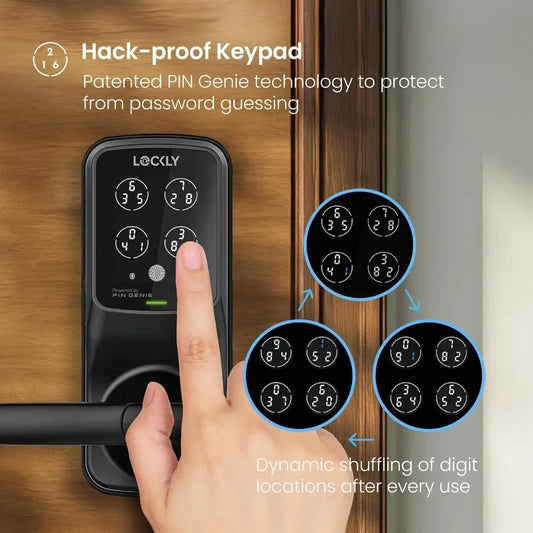 Secure Pro Smart Lock Wi-Fi, Keyless Entry Digital Keypad Door Lock, 3D Biometric Fingerprint Sensor Front Door Lock with Handle