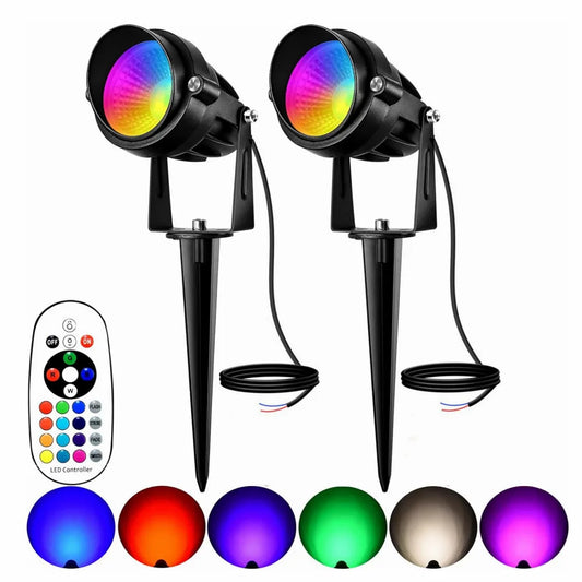 RGBW Outdoor Landscape Spotlight – 12W Waterproof LED Garden & Lawn Lamp with Remote