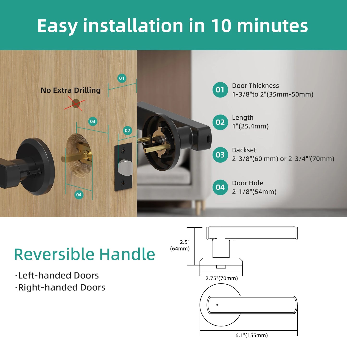 Viladepot Smart Lock – Fingerprint & App-Controlled Keyless Entry