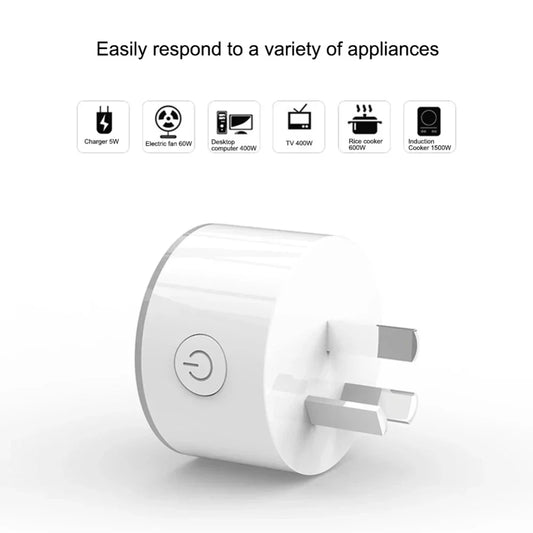 Melery WiFi Smart Power Plug AU Adapter – Mini Smart Socket with Color LED, Works with Alexa, Google Home & Tuya App