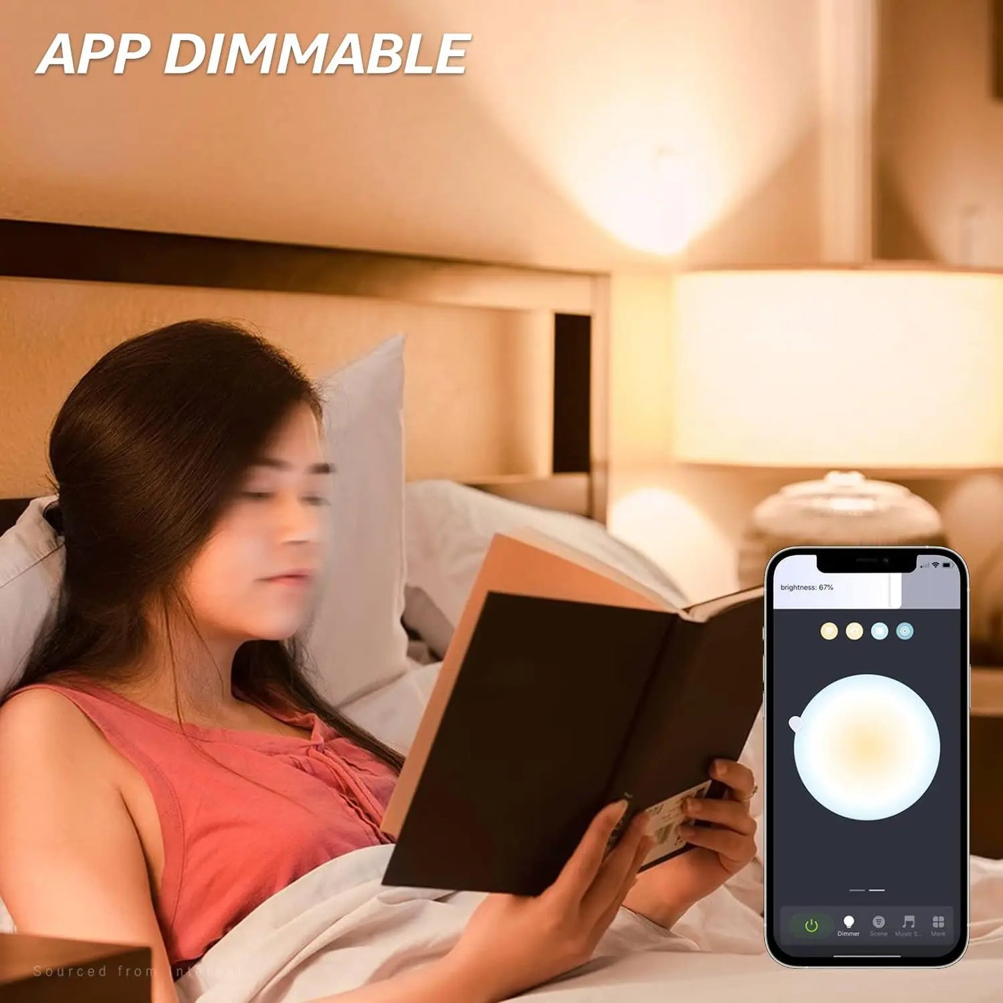 Smart WiFi LED A19 Bulb, RGBCW Color Changing, Compatible with Alexa & Google Home & Echo Assistant, Dimmable, E26 Base