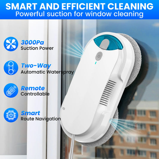 W1 Smart Window Cleaning Robot with Automatic Water Spraying