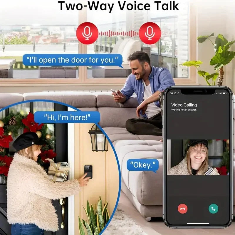 HD Wireless WiFi Video Doorbell – Smart Outdoor Security Camera