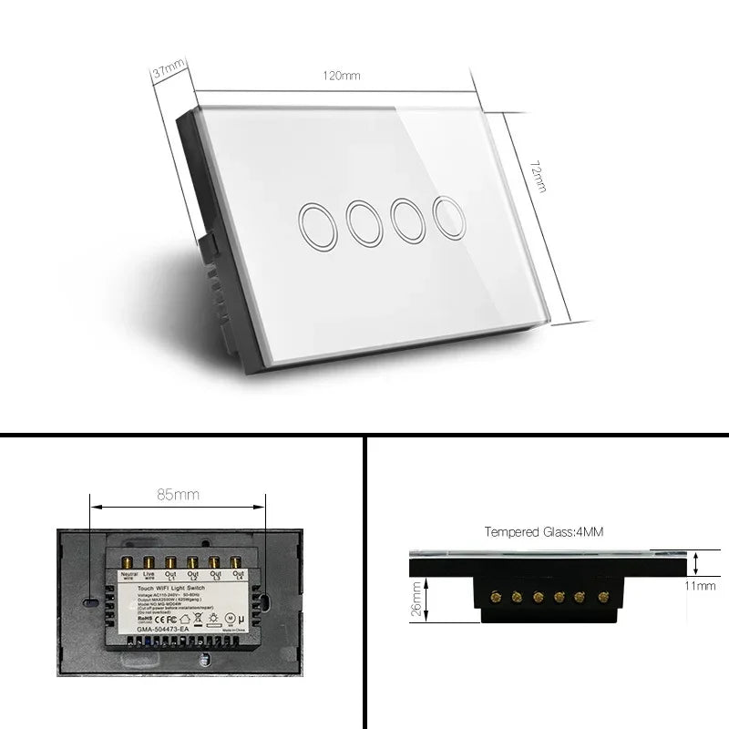 Melery WiFi Smart Light Switch – Touch Control with Alexa & Google Home