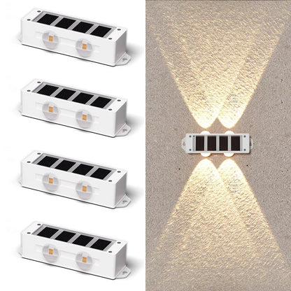 4Pcs Solar Wall Lights with Smart Light Sensor – Outdoor LED Lights, 8H Illumination, Auto On/Off for Garden Fence Pathway