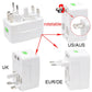 Universal Worldwide Travel Adapter – AU/UK/US/EU Plug Converter with 2 USB Charging Ports