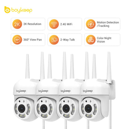 BoyKeep 3MP WiFi Outdoor Security Camera – Smart IP Monitoring with Full-Color Night Vision