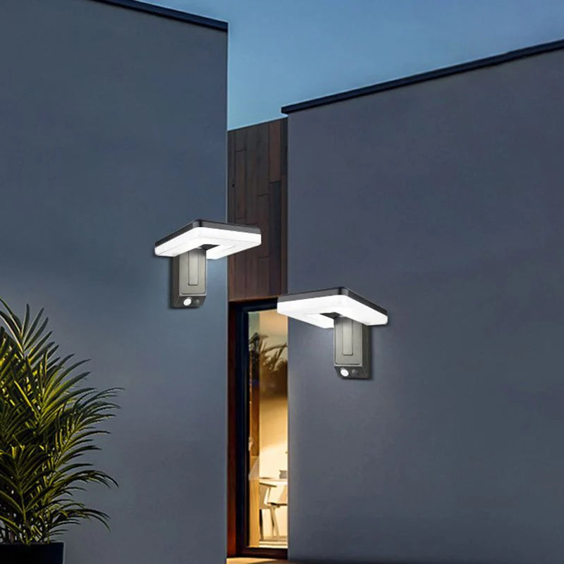 Solar Wall Light with 120° Foldable Head, Remote Infrared Sensing 3 Lighting Modes IP65 Waterproof Efficient Solar Panel