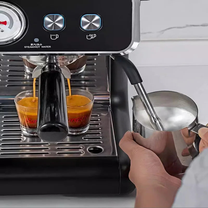 NEW 20Bar Electric Espresso Italian Coffee Maker Machine with Grinder Milk Frother Home Latté Cappuccino Capsule Barsetto BAE02S